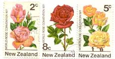 Rose Stamps from New Zealand